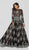 Terani Couture - 1913E9251 Embellished Lace Long Sleeve A-line Gown In Black and Neutral