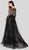Terani Couture - 1913E9258 Lace Illusion Jewel Dress With Overskirt In Black and Gold