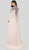 Terani Couture - 1913E9283 Embellished Deep V-neck Trumpet Dress in Pink and Grey