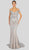 Terani Couture - 1913GL9586 Embellished Off-Shoulder Trumpet Dress In Nude and Silver