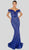 Terani Couture - 1913GL9588 Floral Applique Off-Shoulder Trumpet Dress