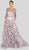 Terani Couture - 1913M9408 Quarter Sleeve Embroidered Sheer Ballgown In Pink