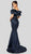 Terani Couture - 1913M9411 Ruffled Off-Shoulder Ruched Trumpet Dress
