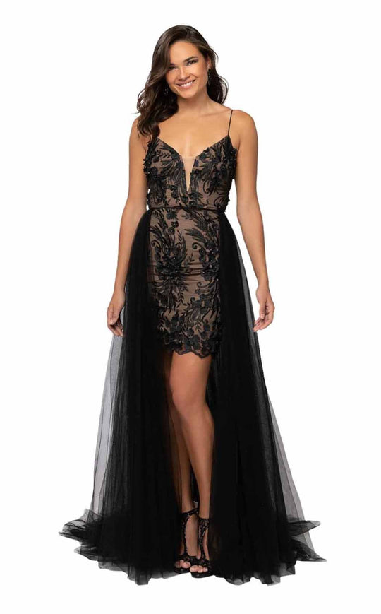 Terani Couture - 1913P8041 Strappy Plunging V Neck Gown