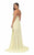 Terani Couture - 1913P8314 Beaded Lace Deep Halter Vneck Chiffon Dress