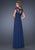 La Femme - 19142 Cap Sleeve Illusion Lace Evening Gown In Blue