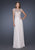 La Femme - 19142 Cap Sleeve Illusion Lace Evening Gown In Neutral