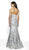 Flair Prom - 19145 Embroidered Lace Sweetheart Trumpet Dress In Silver