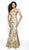 Flair Prom - 19145 Embroidered Lace Sweetheart Trumpet Dress In Gold