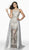 Flair Prom - 19147 Applique Halter Trumpet Dress With Overskirt