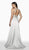 Flair Prom - 19147 Applique Halter Trumpet Dress With Overskirt