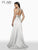 Flair Prom - 19147 Applique Halter Trumpet Dress With Overskirt In Gray