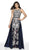 Flair Prom - 19147 Applique Halter Trumpet Dress With Overskirt