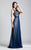 La Femme - 19150 Lustrous Lace Embellished Evening Gown In Blue