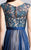 La Femme - 19150 Lustrous Lace Embellished Evening Gown In Blue