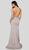 Terani Couture - 1915E9731 Floral Applique Illusion Scoop Dress In Gray