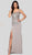 Terani Couture - 1915E9731 Floral Applique Illusion Scoop Dress In Gray