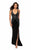 Terani Couture - 1915P8346 Beaded Low Scoop Neck Jersey Dress
