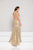 Colors Dress - 1915 Lace V-neck Sheath Dress in Gold