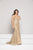 Colors Dress - 1915 Lace V-neck Sheath Dress in Gold