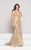 Colors Dress - Lace V-neck Sheath Dress 1915 In Gold