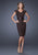 La Femme - Scalloped V-Neck Lace Cocktail Dress 19167 In Chocolate