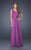 La Femme - 19179 Jeweled V-neck A-line Dress In Purple