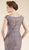 Rina Di Montella - RD1919 Lace Applique Scalloped Bateau Trumpet Dress in Gray