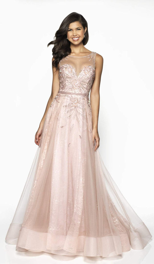 Flair Prom - 19203 Lace Applique A-Line Dress In Pink