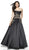 Flair Prom - 19208 Embroidered Mikado Ballgown In Black and Blue