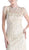Cinderella Divine - Embellished Illusion Jewel Neck Sheath Dress 1920 In Nude