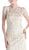 Embellished Illusion Jewel Neck Sheath Dress