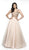 Flair Prom - 19210 Plunging Illusion Beaded Bodice Tulle Gown In Pink