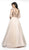 Flair Prom - 19210 Plunging Illusion Beaded Bodice Tulle Gown In Pink