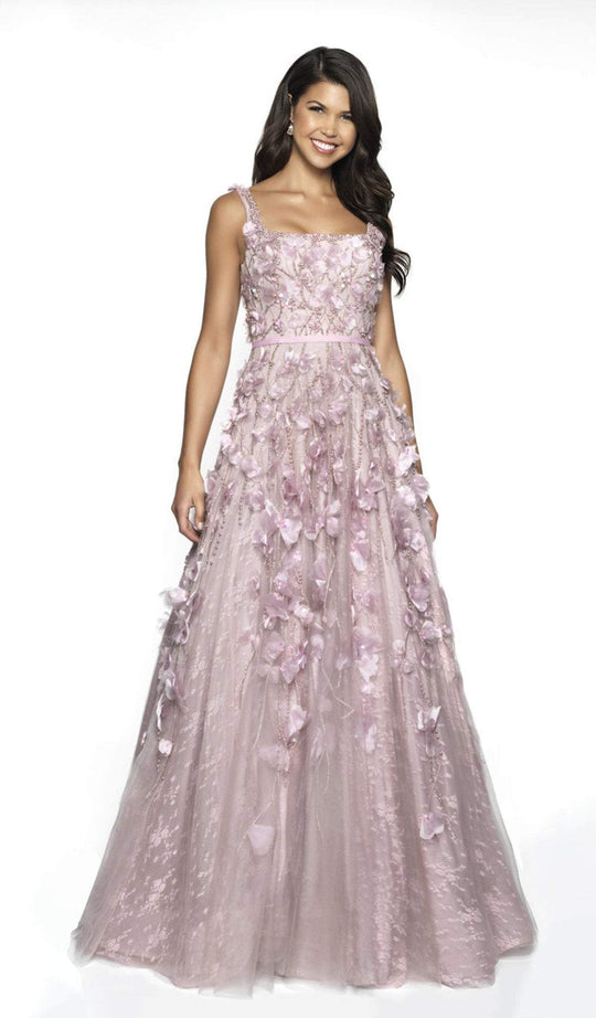 Flair Prom - 19216 Lace Applique Tulle A-line Dress In Pink
