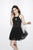 Primavera Couture - 1921 Beaded Halter A-line Dress In Black