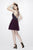 Primavera Couture - 1921 Beaded Halter A-line Dress In Purple