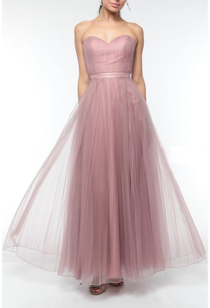 Terani Couture - 1921B0714 Pleated Strapless A-Line Evening Dress In Pink