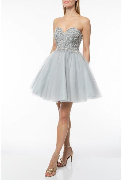 Terani Couture - 1921H0320 Beaded Strapless Sweetheart Cocktail Dress