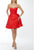 Terani Couture - 1921H0325 Strapless Sweetheart Overskirt Short Dress In Red