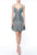 Terani Couture - 1921H0336 Short Braid-Strapped Glitter A-Line Dress In Gray and Silver