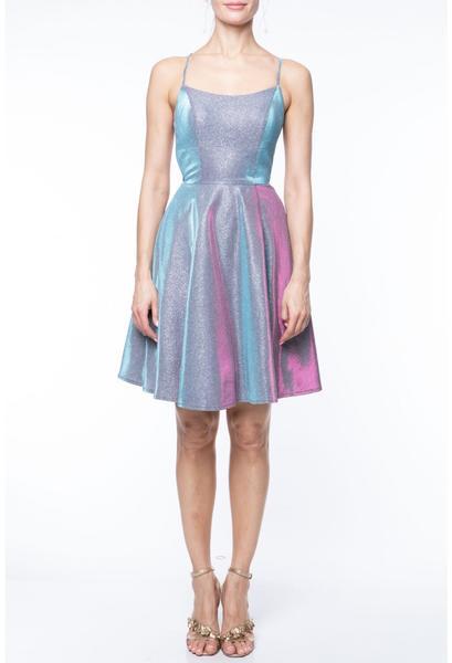 Terani Couture - 1921H0338 Spaghetti Strapped Lace Up Backless Dress