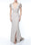 Terani Couture - 1921M0475 Floral Appliqued Short Sleeve Collared Gown In Brown