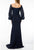 Terani Couture - 1921M0489 Lace Embroidered Sheath Evening Dress In Blue