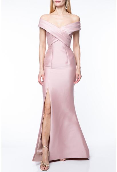 Terani Couture - 1921M0491 Pleated Off-Shoulder Mermaid Dress