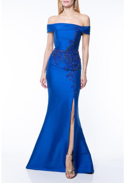 Terani Couture - 1921M0510 Bead Embellished Off-Shoulder Mermaid Gown