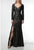 Terani Couture - 1921M0728 Long Sleeve V-Neck High Slit Trumpet Gown