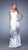 La Femme - 19244 Watercolor Detail Twisted Front Gown In White and Multi-Color