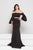 Colors Dress - 1928 Two-Piece Off-Shoulder Flounce Gown In Black