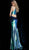 Jovani - 61930 Jewel Neck Cutout Back Sequined Gown in Blue and Multi color